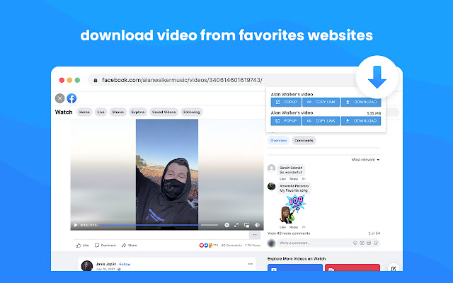 Video Downloader Unlimited  from Chrome web store to be run with OffiDocs Chromium online