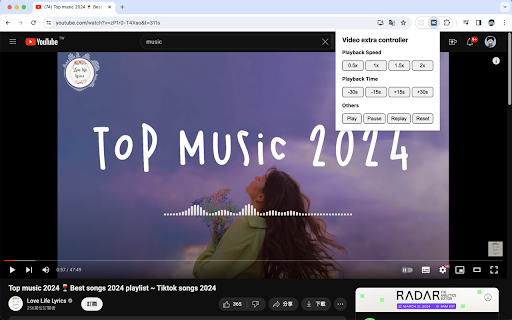 Video extra controller  from Chrome web store to be run with OffiDocs Chromium online