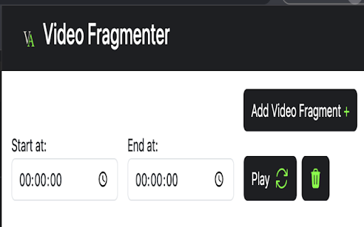 Video Fragmenter  from Chrome web store to be run with OffiDocs Chromium online