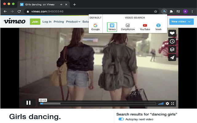 Video Library Search  from Chrome web store to be run with OffiDocs Chromium online