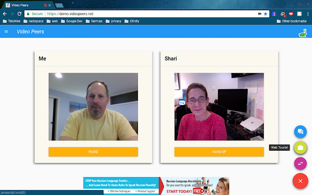 Video Peers Web Tourist  from Chrome web store to be run with OffiDocs Chromium online