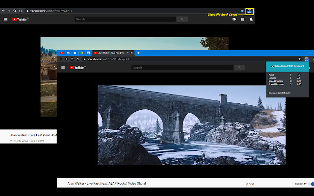 Vitesse vidéo avec clavier de la boutique en ligne Chrome à exécuter avec OffiDocs Chromium en ligne