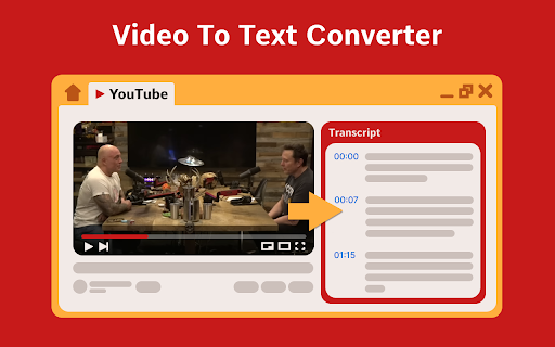 Video to Text Converter  from Chrome web store to be run with OffiDocs Chromium online