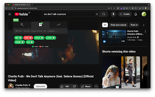 Video Word Search  from Chrome web store to be run with OffiDocs Chromium online