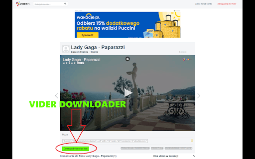 Vider Downloader  from Chrome web store to be run with OffiDocs Chromium online