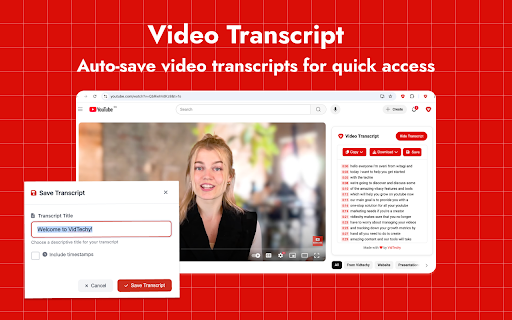 VidTechy  from Chrome web store to be run with OffiDocs Chromium online