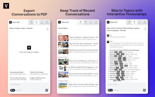Vidviz GPT: AI for YouTube  from Chrome web store to be run with OffiDocs Chromium online