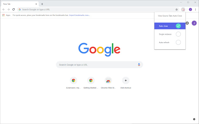 View Source Tabs Auto Close  from Chrome web store to be run with OffiDocs Chromium online