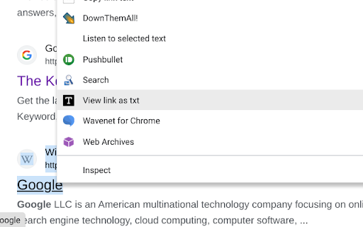 View webpage as TXT  from Chrome web store to be run with OffiDocs Chromium online