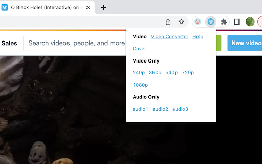 Vimeo Video Downloader  from Chrome web store to be run with OffiDocs Chromium online