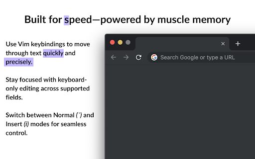 Vim Motions for Chrome  from Chrome web store to be run with OffiDocs Chromium online