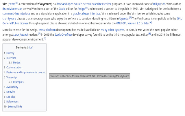 vim scroll  from Chrome web store to be run with OffiDocs Chromium online