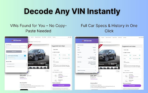 vindecode.app Free VIN Decoder and Instant Car Report  from Chrome web store to be run with OffiDocs Chromium online