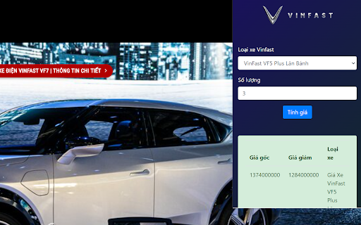 VinFast Sài Gòn  from Chrome web store to be run with OffiDocs Chromium online