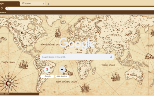 Vintage World Map  from Chrome web store to be run with OffiDocs Chromium online