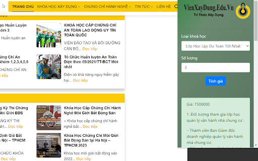 Viện Xây Dựng  from Chrome web store to be run with OffiDocs Chromium online