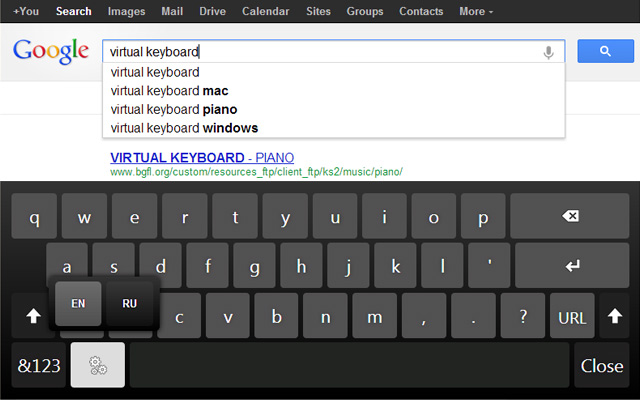 Virtual Keyboard  from Chrome web store to be run with OffiDocs Chromium online