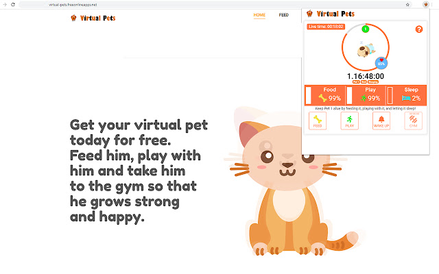 Virtual Pets  from Chrome web store to be run with OffiDocs Chromium online