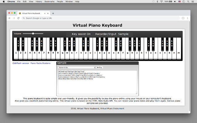 Virtual Piano Black  from Chrome web store to be run with OffiDocs Chromium online