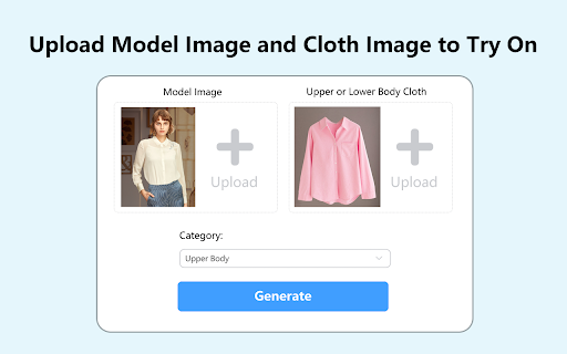 Virtual Try on Clothes  from Chrome web store to be run with OffiDocs Chromium online