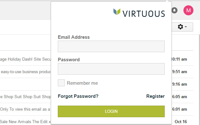 Virtuous Chrome Plugin  from Chrome web store to be run with OffiDocs Chromium online