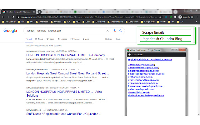 Visible Email Scraper  from Chrome web store to be run with OffiDocs Chromium online