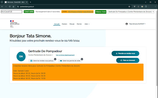 Visites Parloir  from Chrome web store to be run with OffiDocs Chromium online