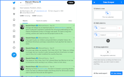 Visual Web Scraper  from Chrome web store to be run with OffiDocs Chromium online