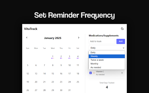VitaTrack from Chrome web store to be run with OffiDocs Chromium online VitaTrack from Chrome web store to be run with OffiDocs Chromium online