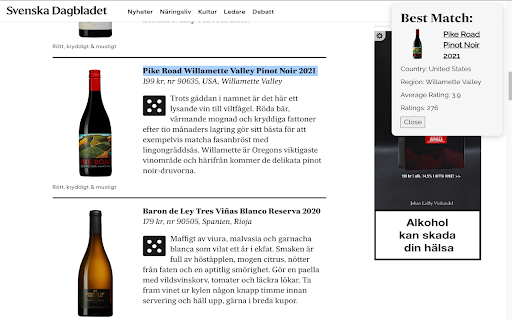 Vivino search  from Chrome web store to be run with OffiDocs Chromium online