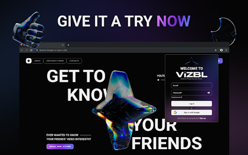 ViZBL Get To Know Your Friends  from Chrome web store to be run with OffiDocs Chromium online
