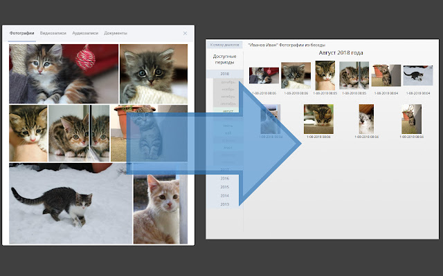 VK Attachments Gallery  from Chrome web store to be run with OffiDocs Chromium online