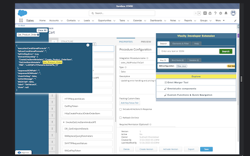 Vlocity Developer Extension  from Chrome web store to be run with OffiDocs Chromium online