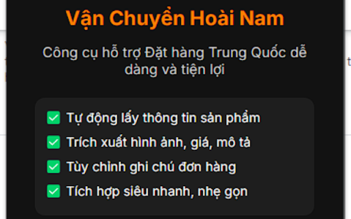 Vận Chuyển Hoài Nam  from Chrome web store to be run with OffiDocs Chromium online