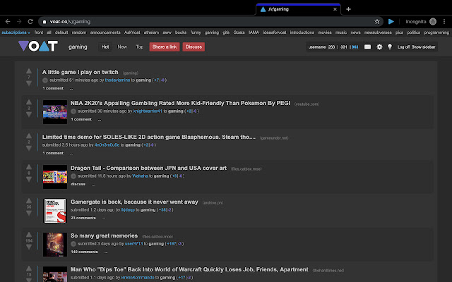 Voat Sidebar Hider  from Chrome web store to be run with OffiDocs Chromium online