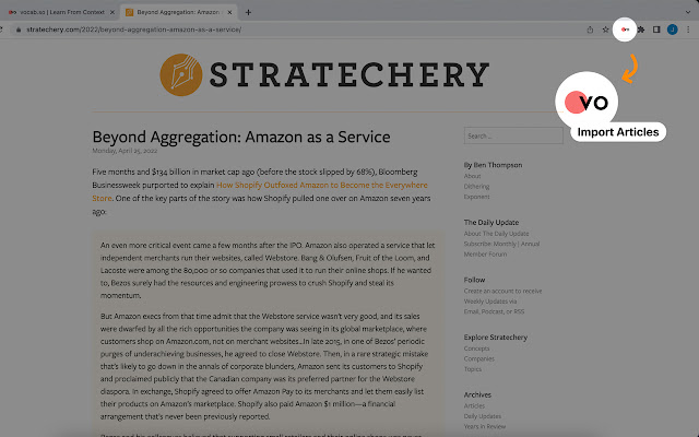 Vocab Importer  from Chrome web store to be run with OffiDocs Chromium online
