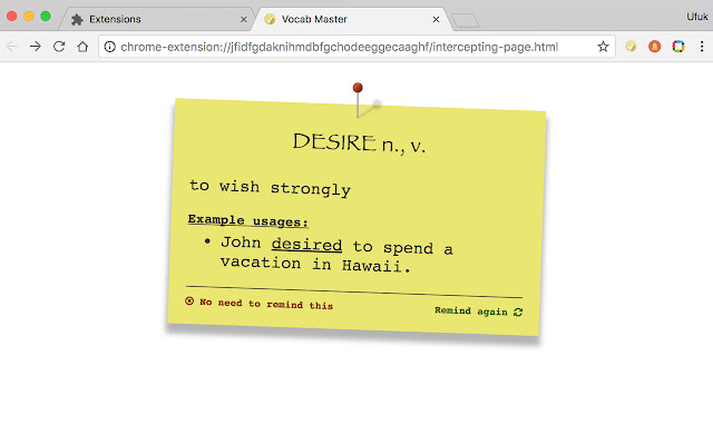 Vocab Master  from Chrome web store to be run with OffiDocs Chromium online