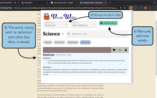 Vocab Wallet Your Online Word Bank and Vocabulary Builder  from Chrome web store to be run with OffiDocs Chromium online
