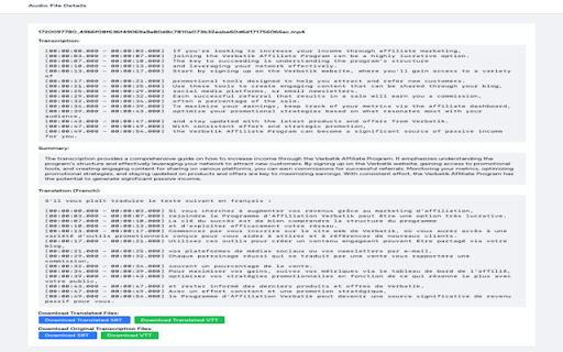 Vocaldo Transcribe  from Chrome web store to be run with OffiDocs Chromium online