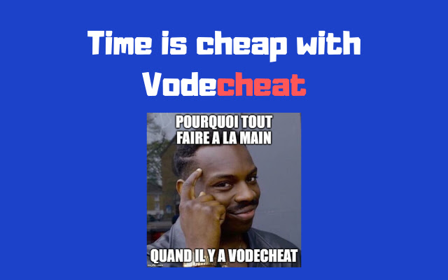 Vodecheat  from Chrome web store to be run with OffiDocs Chromium online