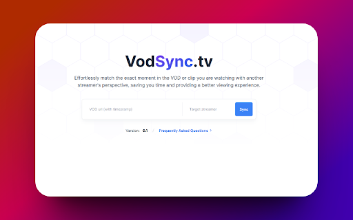 VodSync.tv Twitch Player Extension  from Chrome web store to be run with OffiDocs Chromium online