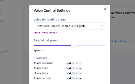 Voice Control for Gemini  from Chrome web store to be run with OffiDocs Chromium online