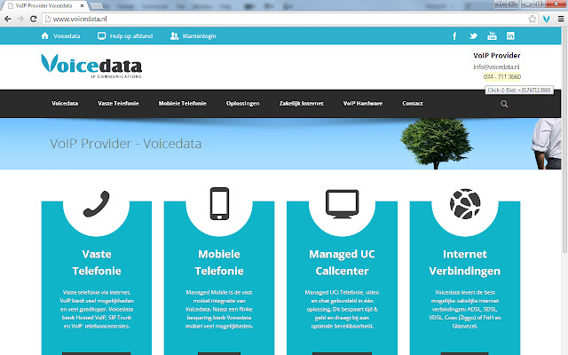 Voicedata Click–2–Dial  from Chrome web store to be run with OffiDocs Chromium online