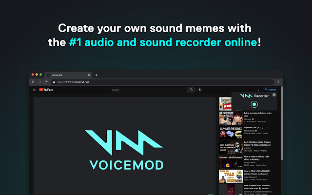 Voicemod Recorder  from Chrome web store to be run with OffiDocs Chromium online