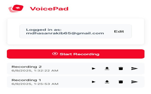 VoicePad  from Chrome web store to be run with OffiDocs Chromium online