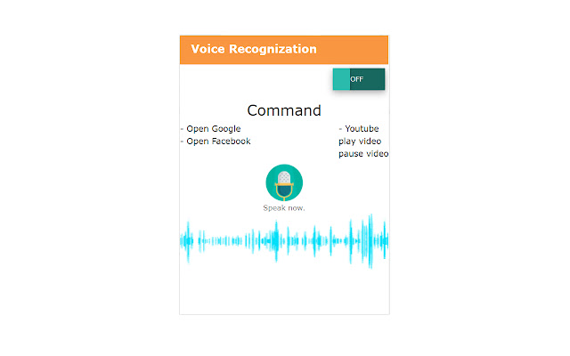 Voice Recognization  from Chrome web store to be run with OffiDocs Chromium online