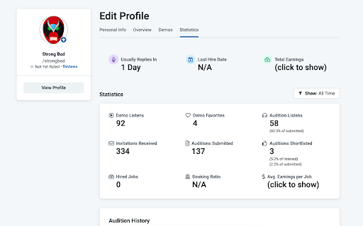 Voices.com Helper  from Chrome web store to be run with OffiDocs Chromium online