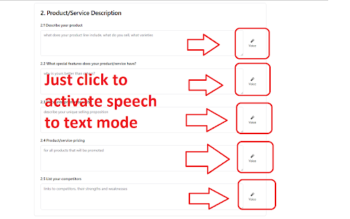 Voice Type Adv – voice input on any website  from Chrome web store to be run with OffiDocs Chromium online