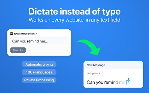 Voice Typer  from Chrome web store to be run with OffiDocs Chromium online