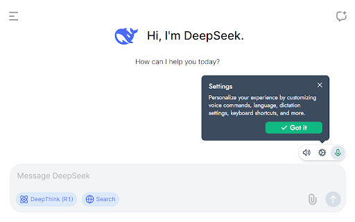 VoiceWave: Voice mode for ChatGPT, DeepSeek, and other AI chatbots  from Chrome web store to be run with OffiDocs Chromium online